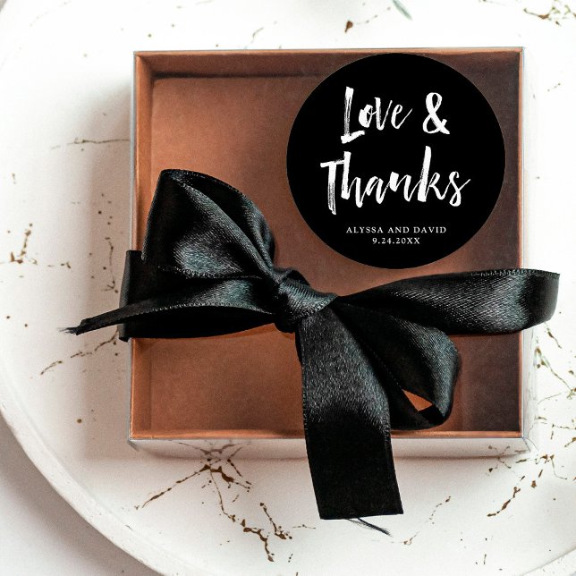 Sticker Rond Un esprit moderne | Mariage noir et blanc (Créateur téléchargé)