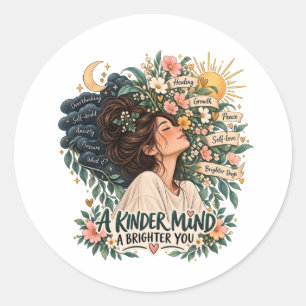 Sticker Rond Un esprit plus doux, un vous plus lumineux Mug Men