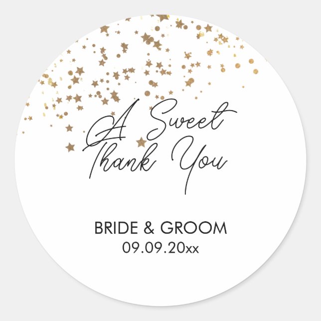 Sticker Rond Un favori de remerciement doux, friandise, cadeau  (Devant)