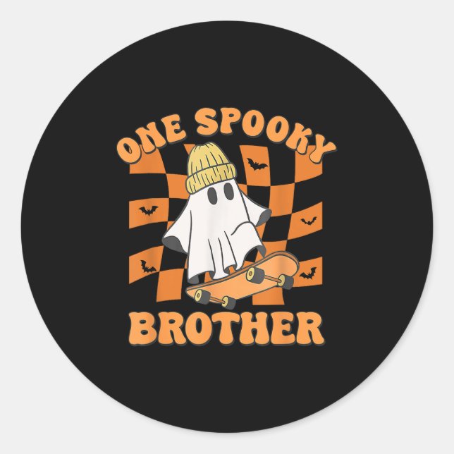 Sticker Rond Un Frère Soky Anniversaire Halloween Skateboard (Devant)