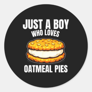 Sticker Rond Un garçon qui aime les gâteaux d'avoine amateur de