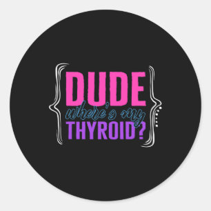 Sticker Rond Un gars de la sensibilisation au cancer où est mon
