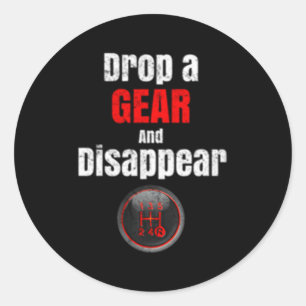 Sticker Rond Un Gars De Voiture Lance Un Porteur Et Disparaît