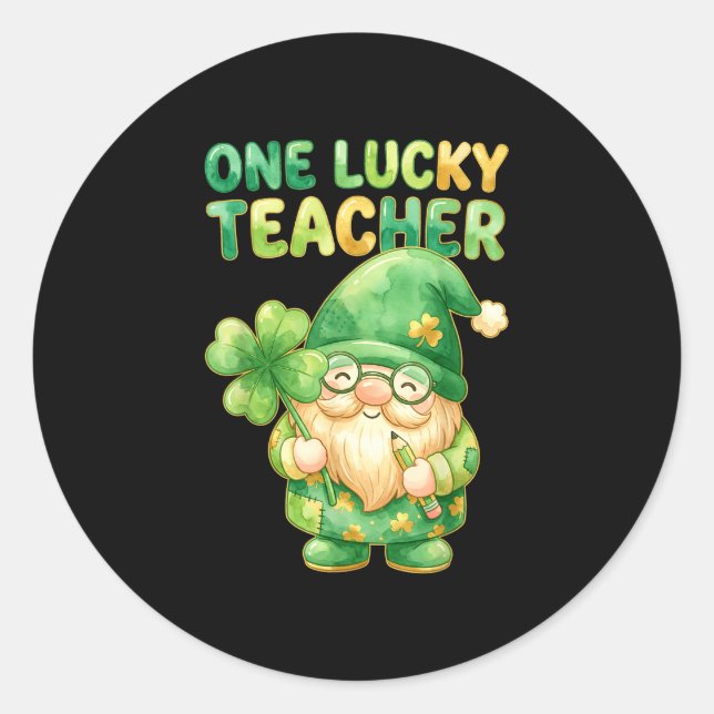 Sticker Rond Un gnome de la Saint-Patrick drôle pour un profess (Devant)
