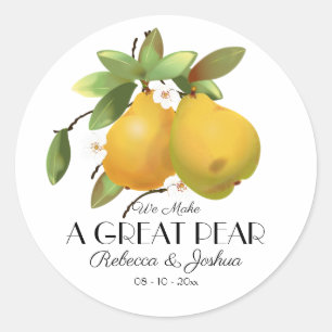 Sticker Rond Un grand cadeau de mariage en poire