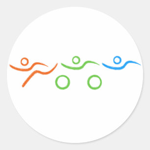 Sticker Rond Un grand cadeau de Triathlon pour votre ami ou fam