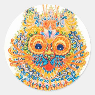 Sticker Rond Un Grand Chat, Louis Wain