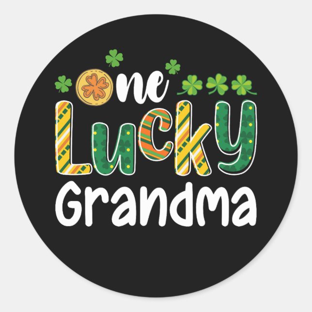 Sticker Rond Un grand-mère chanceux qui correspond à la famille (Devant)