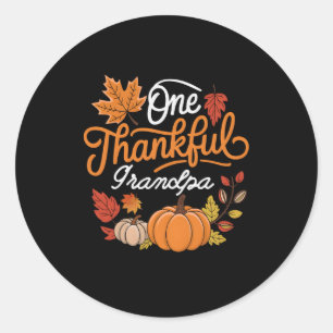 Sticker Rond Un Grand-Père Remercié Automne Automne Chute Thank