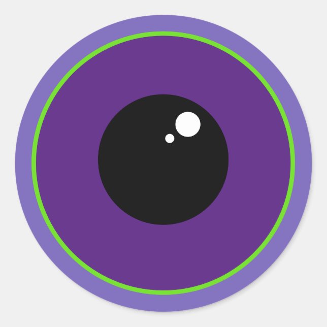 Sticker Rond Un gros oeil violet (Devant)