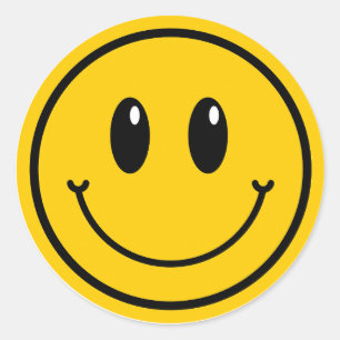 Sticker Rond Un heureux Mec sourit Emoji Premier Anniversaire