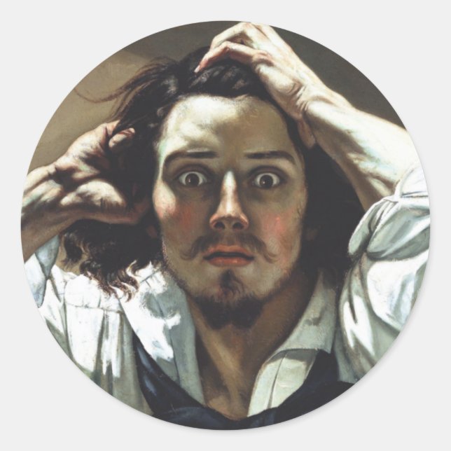Sticker Rond Un homme désespéré (Devant)