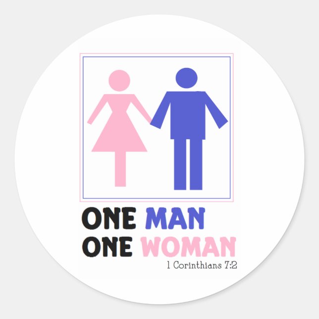 Sticker Rond Un homme une femme (Devant)