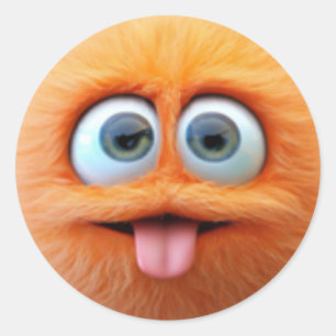 Sticker Rond Un joli personnage de bal orange flou