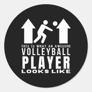 Sticker Rond Un Joueur De Volleyball Étonnant Ressemble À Du Vo