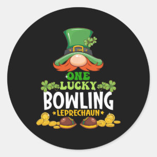 Sticker Rond Un jour de Leprechaun St. Patricks de Bowling Luck
