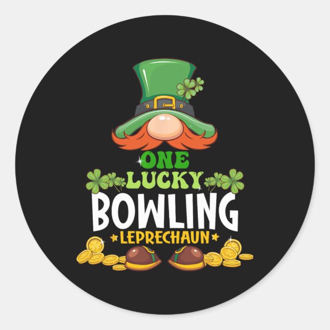 Sticker Rond Un jour de Leprechaun St. Patricks de Bowling Luck (Devant)
