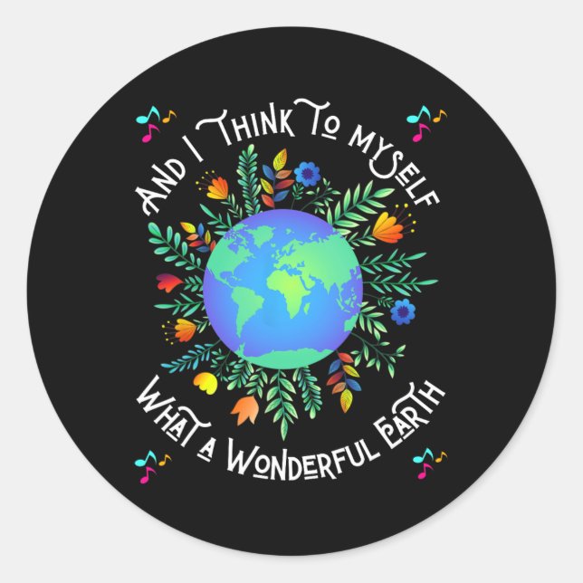 Sticker Rond Un Jour des terres merveilleux (Devant)