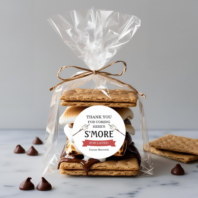 Sticker Rond Un joyeux anniversaire de garçon Happy Camper  (Créateur téléchargé)