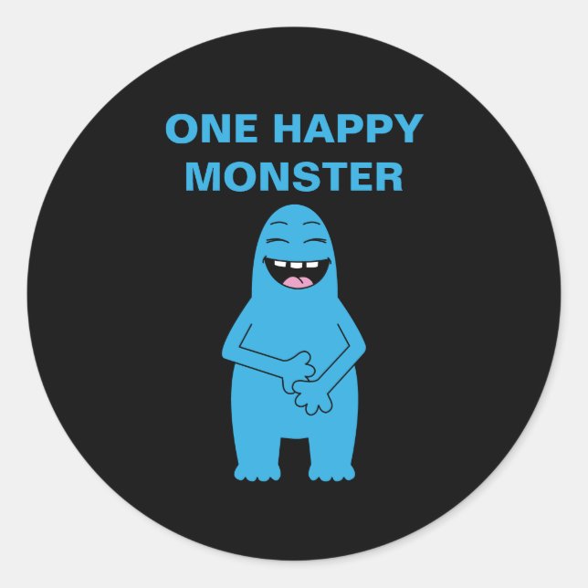 Sticker Rond Un joyeux monstre Halloween Anniversaire Texte per (Devant)