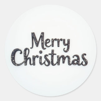 Sticker Rond un joyeux Noël enneigé