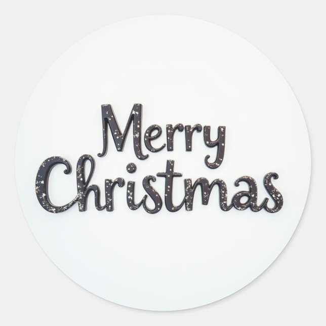 Sticker Rond un joyeux Noël enneigé (Devant)
