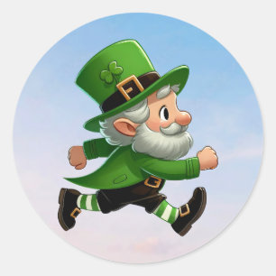 Sticker Rond Un joyeux petit leprechaun le jour de la Saint Pat