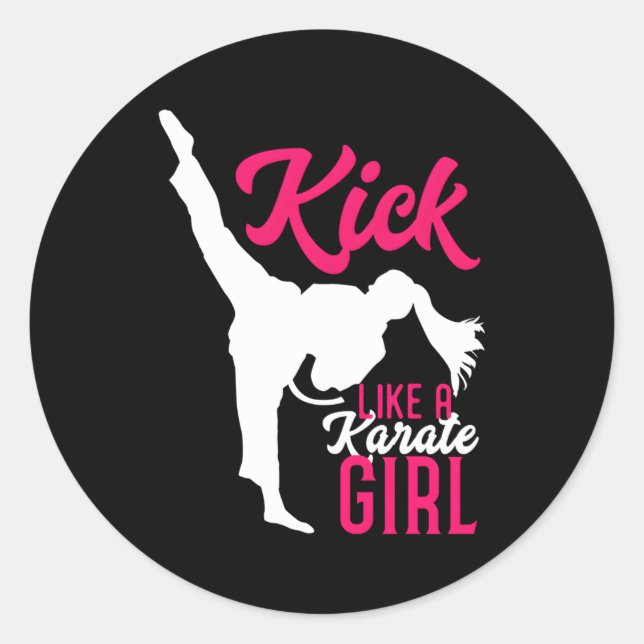 Sticker Rond Un Kick Comme Un Karate (Devant)