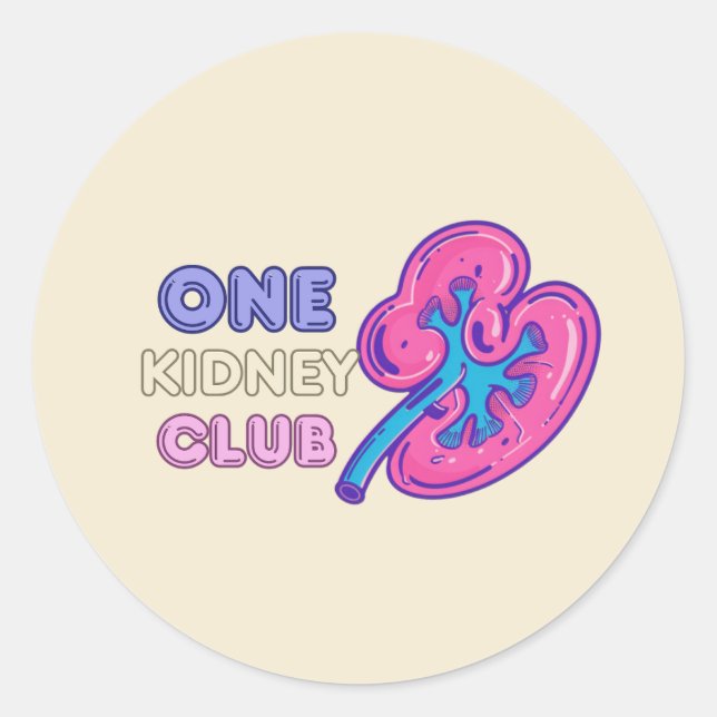 Sticker Rond UN KIDNEY CLUB, KIDNEY Transplant (Devant)