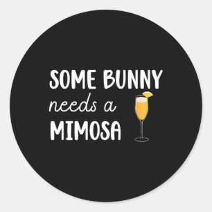 Sticker Rond Un Lapin A Besoin D'Un Mimosa Hommes Drôle Femmes