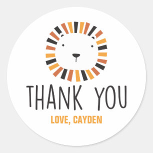 Sticker Rond Un lion sauvage en faveur de premier anniversaire