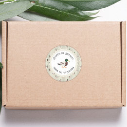 Sticker Rond Un Lucky Duck Mallard 1er Anniversaire Favoriser