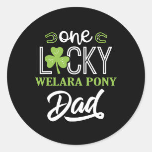 Sticker Rond Un Lucky Welara Pony Horse Papa Irlandais Horsebac