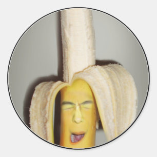 Sticker Rond Un Mal De Tête De Banane