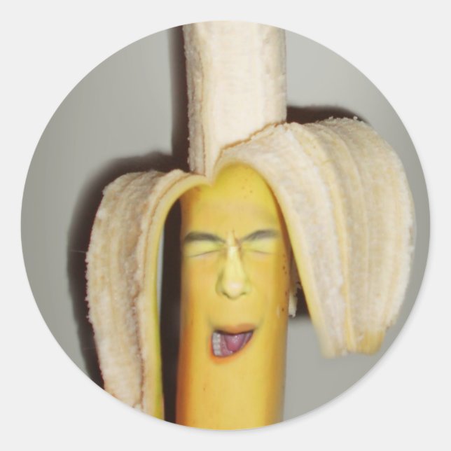 Sticker Rond Un Mal De Tête De Banane (Devant)