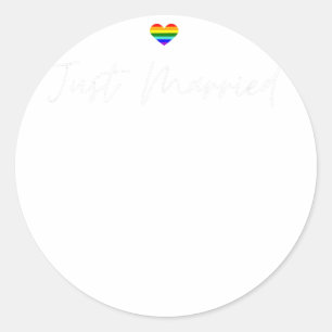 Sticker Rond Un Mariage gay marié LGBTQ Lesbian Bride Gay