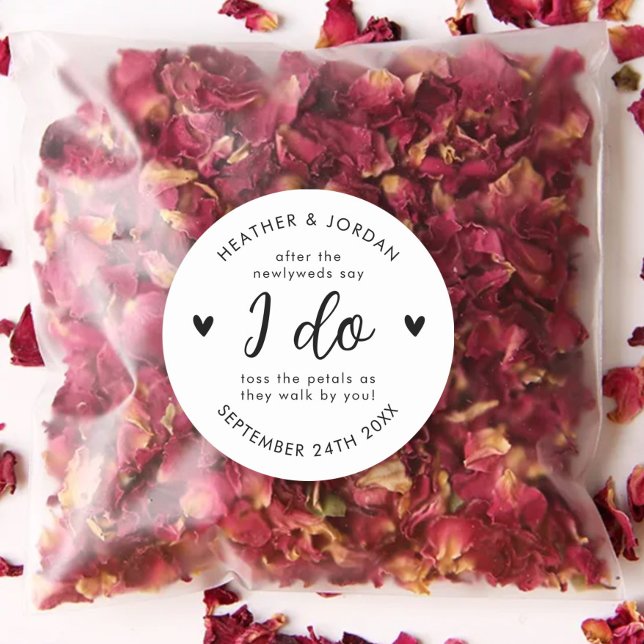 Sticker Rond Un Mariage Rustique moderne me jette Confetti Favo (Créateur téléchargé)