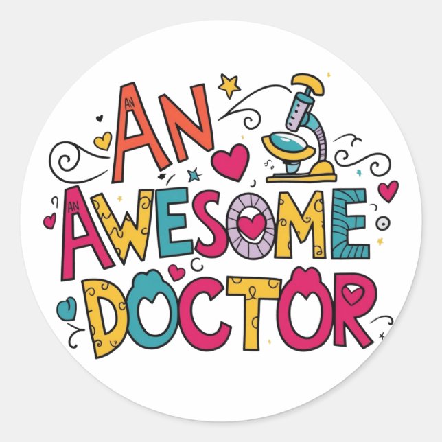 Sticker Rond Un médecin génial  (Devant)