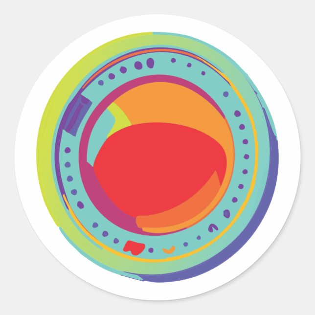 Sticker Rond un mélange éclatant de géométrie et de bio (Devant)