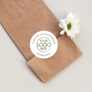 Sticker Rond Un Merci commercial blanc brillant