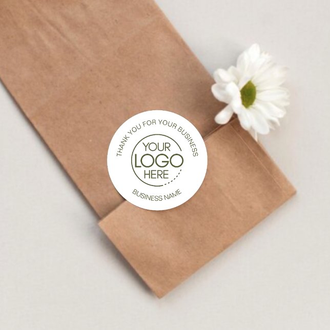 Sticker Rond Un Merci commercial blanc brillant (Créateur téléchargé)