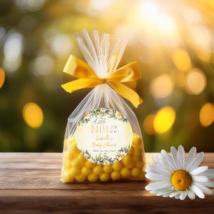 Sticker Rond Un Merci de Baby shower Floral Un Peu Daisy