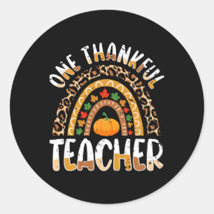 Sticker Rond Un Merci Maître Thanksgiving Rainbow Leo