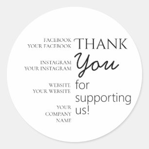 Sticker Rond Un Merci Modifiable Pour Nous Soutenir