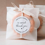 Sticker Rond Un Merci sucré Mariage Favoriser<br><div class="desc">Stickers Un Mariage Merci Sucré</div>