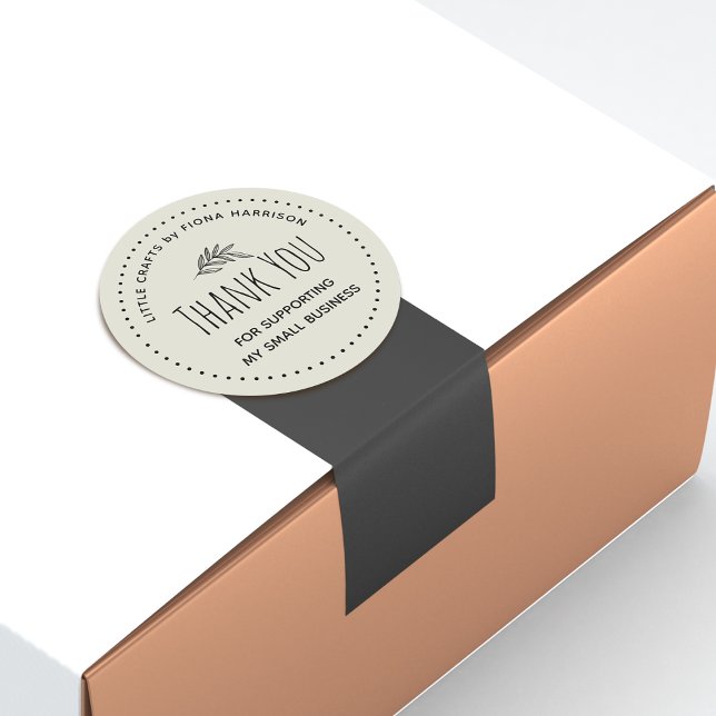 Sticker Rond Un Merci Terre Pour Aider Ma Petite Entreprise (Thank You For Supporting My Small Business Classic Round Sticker)