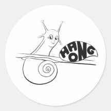 Un mignon escargot de dessin sur un Plante avec un