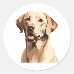 Sticker Rond Un minimaliste d'une crème caramel molle Labrador