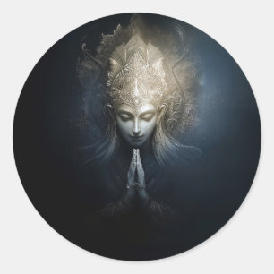 Sticker Rond Un moment de grâce   Art de méditation