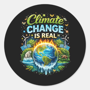 Sticker Rond Un monde qui se réchauffe